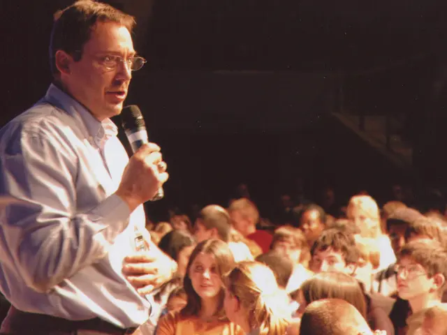 High school debaters unite in mutual agreement during their heated discussions on stage.