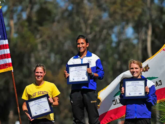 In the picture I can see three women are standing and holding certifications, side of them we can...